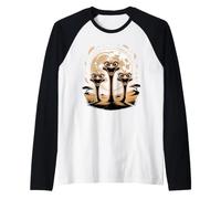 Three Ostrich Moon Big Bird Parody Safari Maglia con Maniche Raglan