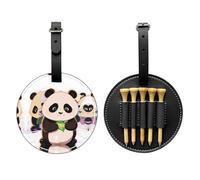 Three Pandas - Borsa portaoggetti per tee da golf, facile da trasportare e più efficiente per giocare a golf, colore: Nero