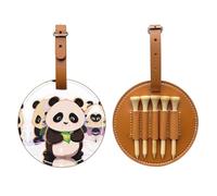 Three Pandas - Borsa portaoggetti per tee da golf, facile da trasportare e più efficiente per giocare a golf, colore: Marrone