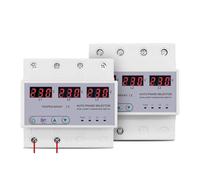 Three phase 3P+N Din rail phase selector Voltmeter with adjustable Over and Under Voltage protection Monitor Relays Protector EKFBQBGW(100A)