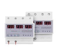 Three phase 3P+N Din rail phase selector Voltmeter with adjustable Over and Under Voltage protection Monitor Relays Protector(63A phase selector)
