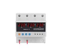 Three phase Selector Voltmeter with adjustable Over and Under Voltage protection Relays Protector Auto Changeover Switch 3P+N MQXFCZUX(63A)