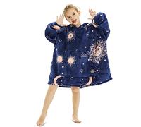 THREE POODLE Felpa Coperta Oversize Bambini, Felpa Pile Giganti con Maniche e Cappuccio, Coperta Pile con Maniche