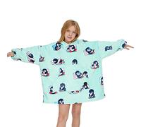 THREE POODLE Felpa Coperta Oversize Bambini, Felpa Pile Giganti con Maniche e Cappuccio, Coperta Pile con Maniche