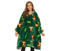 THREE POODLE Felpa Coperta Oversize Bambini, Pile Gigante Maniche Cappuccio, Pile Maniche, Taglia Unica