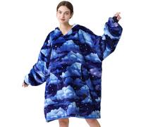 THREE POODLE Felpa Coperta Oversize con Cappuccio, Felpa Gigante Coperta Indossabile con Maniche, Coperta con Cappuccio Ultra Morbida e Calda, Cozy Hoodie Felpa Pile per Donna,Uomini e Bambini, Regalo