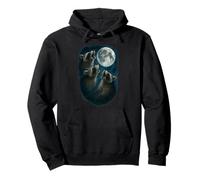 Three Raccoons Howling At The Moon 3 Raccoon Moon Felpa con Cappuccio