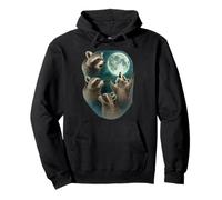 Three Raccoons Howling At The Moon 3 Raccoon Moon Felpa con Cappuccio