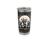 Three Raccoons Howling at the Moon Trash Panda Bicchiere termico in acciaio inox doppia parete