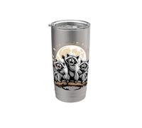 Three Raccoons Howling at the Moon Trash Panda Bicchiere termico in acciaio inox doppia parete