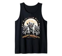 Three Raccoons Howling at The Moon Trash Panda Canotta