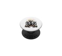 Three Raccoons Howling at the Moon Trash Panda PopSockets PopGrip Adesivo