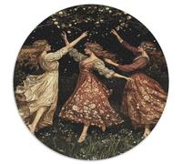 Three Ragazzas Dancing in The Forestaa Jigsaw Puzzle 1000pcs (67.5x67.5cm) Adulti Abiti vintage Puzzle Gioco EduGattoivo Decorazioni Per La Casa
