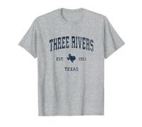Three Rivers Texas TX - Design sportivo vintage sportivo Maglietta