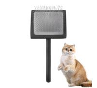Three Row Slicker Brush, Stainless Steel Grooming Comb, Self-Cleaning Tool with Shedding Control, Compact Bathing with Sturdy Design, Premium Indoor Cleaning Accessory, Best Pet Hair Aid