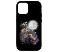 Three Sea Turtles Moon Howling At Moon Funny Parody Meme Custodia per iPhone 12/12 Pro
