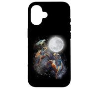 Three Sea Turtles Moon Howling At Moon Funny Parody Meme Custodia per iPhone 16