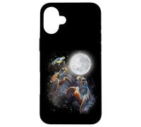 Three Sea Turtles Moon Howling At Moon Funny Parody Meme Custodia per iPhone 16 Plus