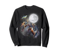 Three Sea Turtles Moon Howling At Moon Funny Parody Meme Felpa