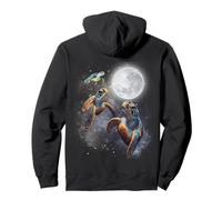 Three Sea Turtles Moon Howling At Moon Funny Parody Meme Felpa con Cappuccio