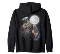 Three Sea Turtles Moon Howling At Moon Funny Parody Meme Felpa con Cappuccio
