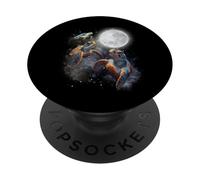 Three Sea Turtles Moon Howling At Moon Funny Parody Meme PopSockets PopGrip Adesivo