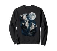 Three Siberian Husky Howling At The Moon 3 Husky Moon Felpa