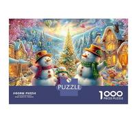 Three Snowmen in A Cozy Village Puzzle Da 1000 Pezzi Ideale Per Il Piacere Familiare, Adulti E Bambini 70x50cm/1000pcs