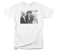 Three Stooges - Cutoff - T-Shirt Adulto Unisex Manica Corta - Bianca