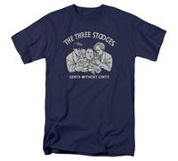 Three Stooges - Senza Cent - T-Shirt Manica Corta Unisex Adulto - Blu