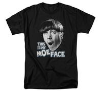 Three Stooges - Viso Di Moe - T-Shirt A Maniche Corte Unisex Adulti - Nera