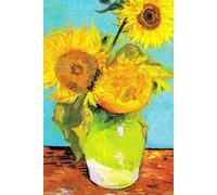 Three Sunflowers in a Vase - Vincent van Gogh - Hardcover Notebook: 120 Lined Pages 6" x 9" Journal Diary Notepad