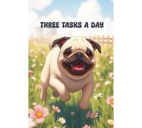 Three tasks a day: Cute dog themed daily planner, lined journal for productivity and goal tracking