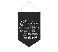 Three Things Cannot Be Long Hidden The Sun, The Moon - Striscione in tela motivazionale da appendere alla parete, striscione decorativo da parete per soggiorno, camera da letto, ufficio, regali per le