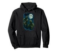 Three Tortoises Howling At The Moon 3 Turtle Moon Felpa con Cappuccio