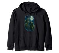 Three Tortoises Howling At The Moon 3 Turtle Moon Felpa con Cappuccio