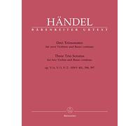 Three Trio Sonatas for Two Violins (Flutes) and Basso continuo Op.5 HWV 397, 398, 401 (Score & Parts)