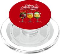 Three Wine Glasses Merry Christmas Reindeer Santa Elf Xmas PopSockets PopGrip per MagSafe