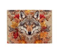 Three Wolves Are In The Maple Leaf Puzzle in legno da 500 pezzi per adulti puzzle impegnativo per dimensioni di gioco 38,1 x 51,8 cm