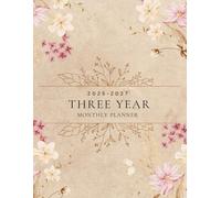 Three year monthly planner 2025 -2027: 3 year calendar Schedule Agenda and Organizer with holidays Floral Large size