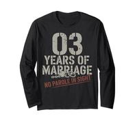Three Years Of Marriage 3 Year Marriage Anniversary For Him Maglia a Manica