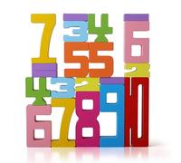 Threegoat Friends Of 10 Blocks, Digit Blocks, Inspired Wooden Number Blocks, Wooden Building Blocks For Toddlers 1-3 (Board Version)