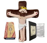 Threegoat Il mio amico Gesù Peluche Salvatore religioso Gesù Peluche Bambola Giocattoli Croce Bibbia Gesù for l'istruzione Racconto di Pasqua