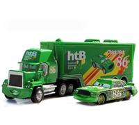 Threegoat Mc-Queen 2 pz Toy Story Cars Racer Mc-Queen Set Auto Bambini Idea Giocattoli Veicoli per Feste di Compleanno (86 Racing Car + Container Truck)