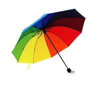ThreeH 10 Ribs Rainbow Umbrella Portable Folding Umbrella Travel Umbrella Antivento Pieghevole per Uomo Donna