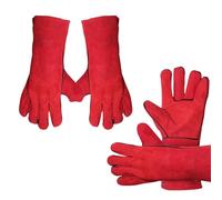 ThreeH 2 Paia di guanti da saldatura in morbida pelle palmo ispessito resistente al calore per il giardinaggio e la protezione del lavoro stufa ingegneria guanti durevoli