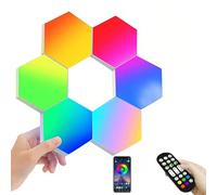 ThreeH Confezione da 6 app per applique esagonali e luci da gioco intelligenti con telecomando per l'arredamento del soggiorno della camera da letto