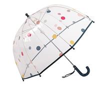 ThreeH Ombrello a bolle trasparente per bambini Simpatico design a punti Impugnatura facile da impugnare infrangibile con 8 nervature in fibra Apertura manuale,Blu