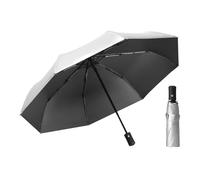 ThreeH Ombrello compatto automatico apri e chiudi per pioggia e protezione UV con telaio in fibra di vetro per uomini e donne, Nero