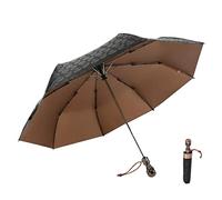 ThreeH Ombrello con stampa teschio Apertura e chiusura automatica Ombrello pieghevole antivento piccolo Rivestimento interno dorato Protezione UV,Oro